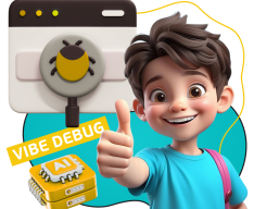 Тестирование & Vibe Debug. Охотники за багами - КИБЕРшкола программирования для детей, компьютерные курсы для школьников, начинающих и подростков - KIBERone г. Калининград